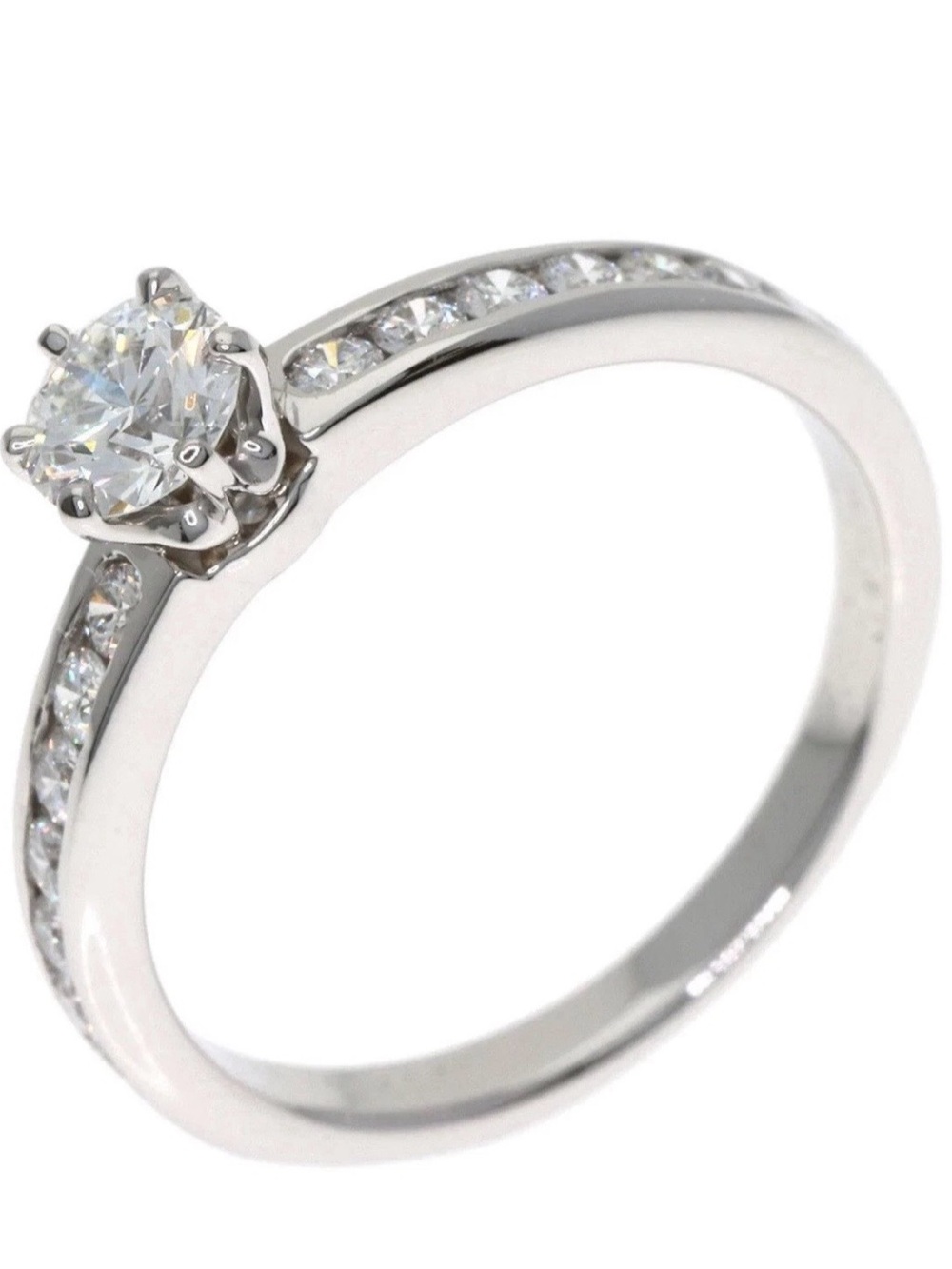 Tiffany & Co Platinum Diamond Engagement Ring .33ct VS2 H Brilliant Cut - Picture 4 of 7